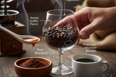 what are the five elements of coffee tasting